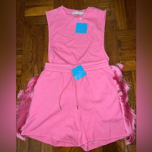 Minaa Monroe Pink Bodysuit & Shorts Set
